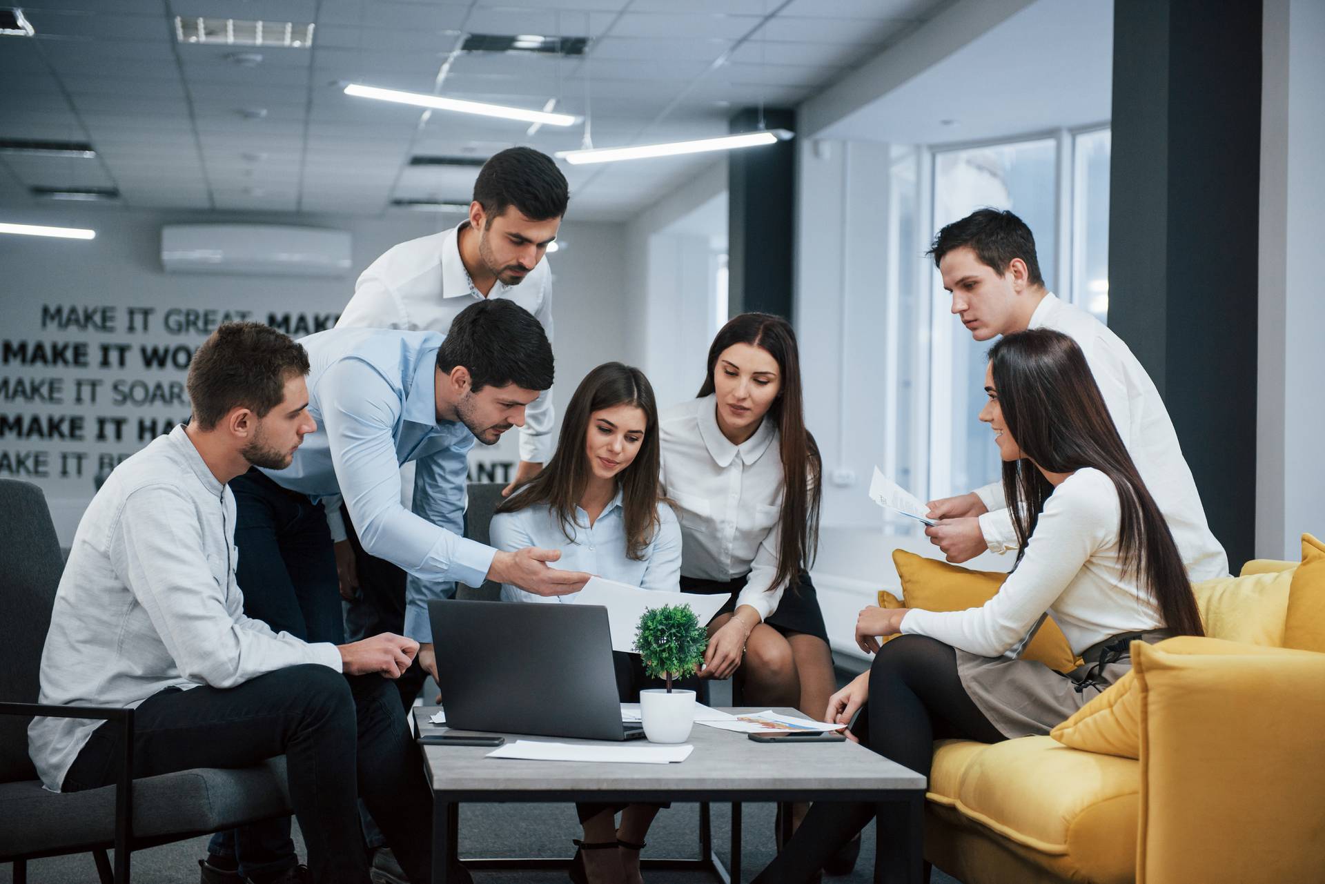 Team collaboration in a meeting room